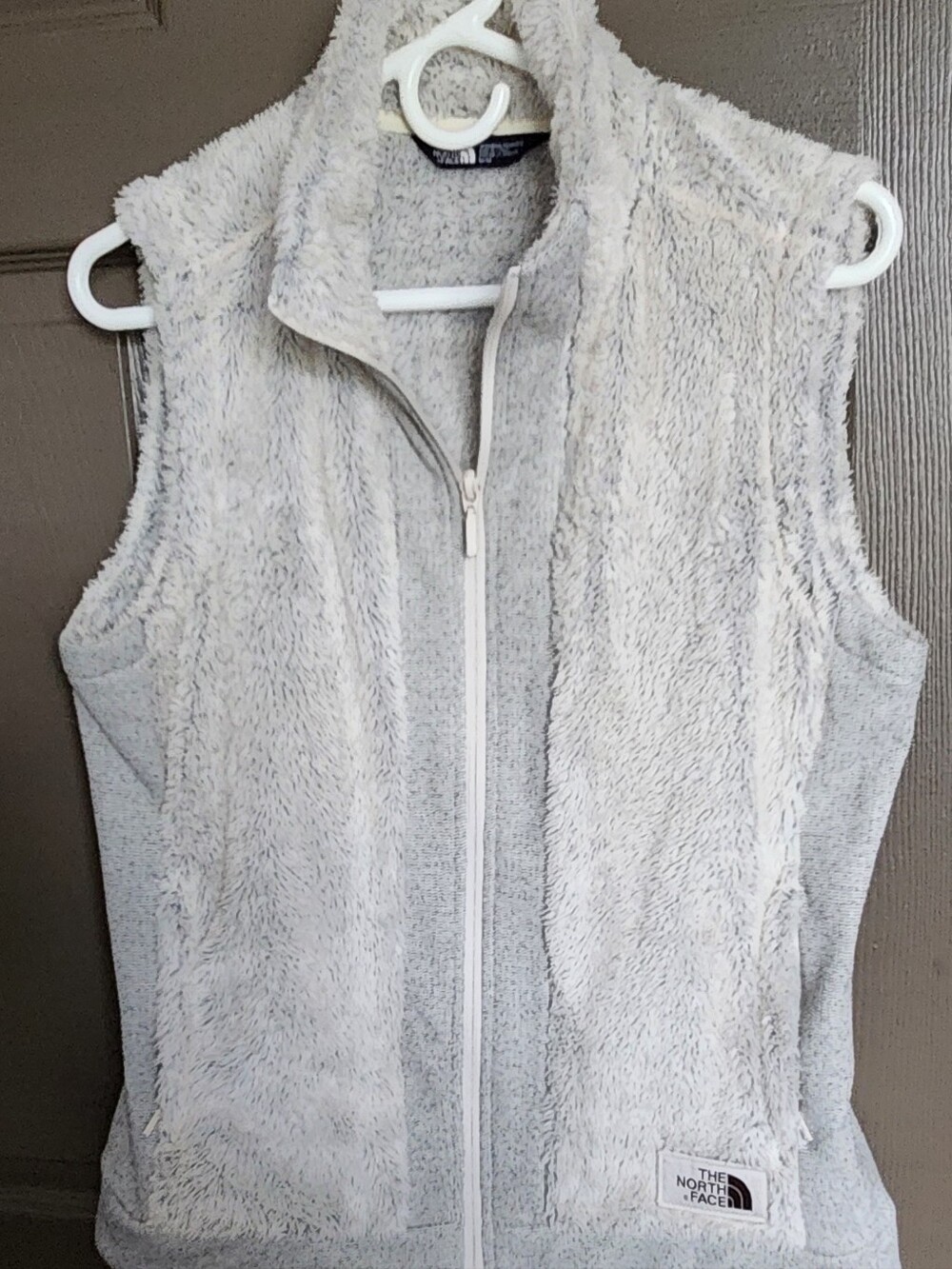 The North Face Women’s Light Gray Plush Fleece Vest - Full Zip
